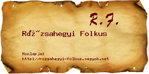 Rózsahegyi Folkus névjegykártya